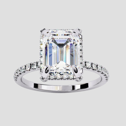 Regal Brilliance Emerald Halo Ring  (NGR0003)