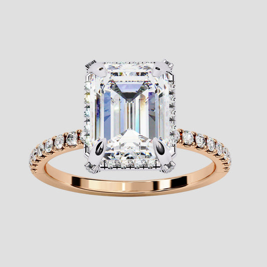 Regal Brilliance Emerald Halo Ring  (NGR0003)